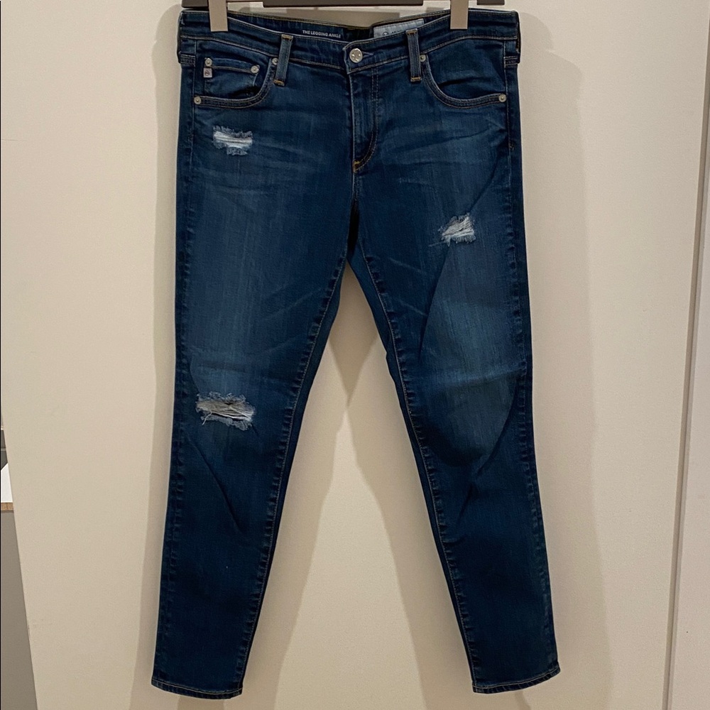 AG Adriano Goldschmied The Legging Ankle AG-ED Denim Distressed Skinny Jeans